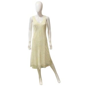 Nurture Women’s Nicole Midi Dress in Soft Lemon Yellow Sleeveless V Neck Size 8